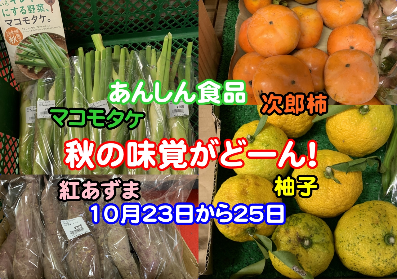 最新版・氷見あんしん食品お勧めラインナップ(10月23日から25日)